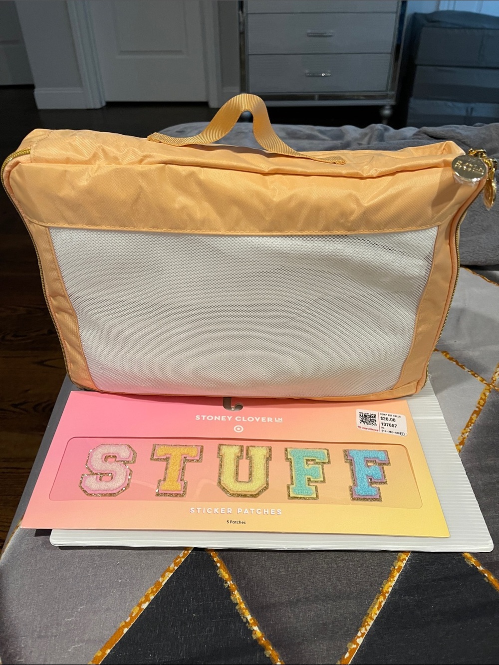 Stoney Clover Lane 'STUFF' Sticker Patches - Pink,peach tote 2 set - Picture 3 of 4